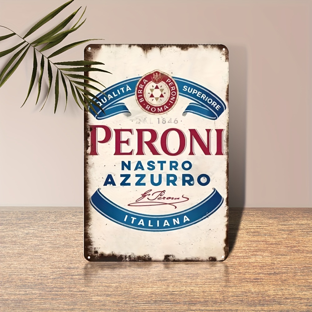 Vintage Collectible Plates - Plaque murale vintage en métal Peroni
