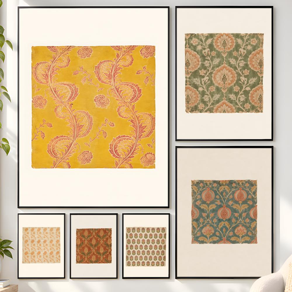 Vintage Collectible Posters - Affiche de collection textile florale botanique