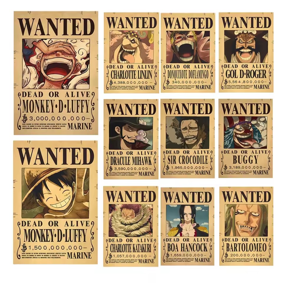 Vintage Collectible Posters - Affiches de recherche de récompenses One